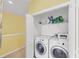 Convenient laundry closet with a white washer and dryer at 1215 Jonah Dr, North Port, FL 34289