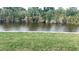 Scenic backyard view showcasing a waterfront lot and lush landscaping at 13236 Pace Cir, Port Charlotte, FL 33981