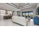 Spacious living room with a modern kitchen, comfortable seating, and access to the outdoors at 1330 Mineo Dr, Punta Gorda, FL 33950
