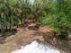 Overhead view of the backyard featuring mature trees that line the back of the property at 1510 Orlando Blvd, Port Charlotte, FL 33952