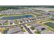 This aerial view highlights the homes, serene ponds, and neatly planned streets in the community at 16079 Bandermill Dr, Port Charlotte, FL 33953