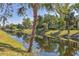 Picturesque canal view lined with palm trees and verdant landscaping creating a serene setting at 19505 Quesada Ave # Qq101, Port Charlotte, FL 33948