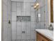 Modern bathroom features a stylish tile shower with a built in niche at 20238 Banner Ave, Port Charlotte, FL 33952
