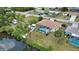 Enjoy the peaceful view from above this home which features a screened-in pool and canal access at 3080 Saint James St, Port Charlotte, FL 33952