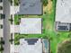 Aerial view of houses showing roof tops, driveways, yards, and street at 17556 Winding Wood Ln, Punta Gorda, FL 33982
