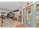 Well-lit foyer showcases decorative tile flooring and a stained glass front door at 2100 Via Esplanade, Punta Gorda, FL 33950