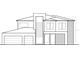 Architectural rendering of a modern home featuring a two car garage, clean lines, and balanced design at 234 Bangsberg Se Rd, Port Charlotte, FL 33952
