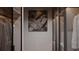 Modern walk-in closet with glass doors, custom shelving, and artistic wall decor at 2523 Ryan Blvd, Punta Gorda, FL 33950