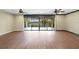 This lanai provides water views and features sliding doors and ceiling fans at 376 Portofino Dr, Punta Gorda, FL 33950