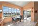 Cozy breakfast nook with waterfront view, glass table, and comfortable seating near sliding glass doors at 3800 Bal Harbor Blvd # 415, Punta Gorda, FL 33950