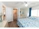 Bedroom with en suite bathroom access, updated flooring and neutral paint at 643 Blackburn Blvd, North Port, FL 34287