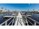 Modern boat dock with white railings and calm water, providing easy access for boating and water activities at 643 Blackburn Blvd, North Port, FL 34287