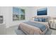 Stylishly furnished bedroom with a large window, plush bed, and modern decor at 8488 Saint Kitts Cir, Englewood, FL 34224