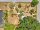 Aerial view of property highlighting lush greenery and mature trees creating a private retreat at 12018 Saragossa Ln, North Port, FL 34287