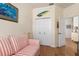 Bedroom showcasing a closet and stylish decor, offering a comfortable and visually appealing space at 1327 Hedgewood Cir, North Port, FL 34288