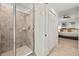 This bathroom features a stand up shower with tile and modern fixtures at 43030 Greenway Blvd # 426, Punta Gorda, FL 33982