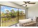 Relaxing patio with outdoor seating and scenic views of lush greenery and landscape at 43984 Boardwalk Loop # 1726, Punta Gorda, FL 33982