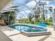 Enjoy the pool and spa within a screened enclosure, ideal for relaxation and entertaining in a private outdoor space at 8377 Mambo Ave, North Port, FL 34291