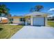 Charming, single-story home featuring a cheerful yellow exterior, a one-car garage, and a neatly manicured lawn at 900 Stewart St, Englewood, FL 34223