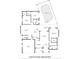 Detailed floor plan showing bedrooms, kitchen, living spaces, and a screened lanai with a swimming pool at 1 Sportsman Way, Rotonda West, FL 33947