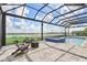 Screened-in pool and spa overlooking a serene lake, perfect for relaxation and entertaining at 17213 Bullhorn Cir, Punta Gorda, FL 33982