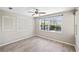Bedroom featuring a window overlooking the pool at 181 Padova Way, Nokomis, FL 34275