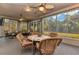 Screened lanai offering ample seating, ceiling fans, and views of the lush backyard at 24371 Folkstone Ave, Punta Gorda, FL 33980