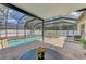 Backyard pool with screened enclosure, patio, and landscaping at 3021 Toluca Ter, North Port, FL 34286