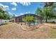 Screened-in pool area with a small palm tree and stone landscaping at 3021 Toluca Ter, North Port, FL 34286
