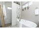 Light and bright bathroom features a soaking tub and a separate shower at 13284 Amaryllis Cir, Port Charlotte, FL 33981