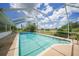 The screened-in pool is sparkling and surrounded by a spacious patio area at 2193 Beacon Dr, Port Charlotte, FL 33952