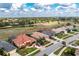 Aerial view of a charming neighborhood with well-maintained homes, and a scenic waterway in the background at 2913 Royal Palm Dr, North Port, FL 34288