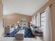 Elegant living room with high ceilings, tile floors, and coordinated furnishings at 4788 Abadan St, North Port, FL 34287