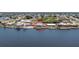 Waterfront home with a pool and boat dock, circled in red for emphasis at 211 E Tarpon Nw Blvd, Port Charlotte, FL 33952