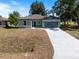 Exterior aerial view of the home with a long driveway on a sunny day at 8849 Attalla Ave, North Port, FL 34287