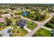 Beautiful aerial view of a well-maintained home with a pool and fenced yard in a quiet neighborhood at 1321 Calgary Rd, North Port, FL 34288