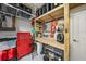 This garage workshop has custom tool storage, workbench, and plenty of space at 14271 Heritage Landing Blvd # 1516, Punta Gorda, FL 33955