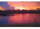 Breathtaking view of the water during sunset, showcasing pink and purple hues reflecting off the serene lake at 14271 Heritage Landing Blvd # 1516, Punta Gorda, FL 33955