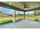 Enjoy outdoor living on this covered patio with ceiling fan, great for relaxing and entertaining at 16098 Overdale Ct, Punta Gorda, FL 33955