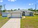 Charming single-story home with a well-maintained lawn, two car garage, and a separate storage shed at 1981 Arena Ln, North Port, FL 34286