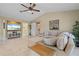 Comfortable living room with large TV and contemporary decor at 2526 Rio Plato Dr, Punta Gorda, FL 33950