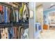 Organized walk-in closet leading to a bathroom with a glass shower and vanity area at 329 W Grace St, Punta Gorda, FL 33950