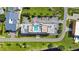 Birds eye view of building shows the parking and rooftop pool at 1500 Park Beach Cir # 2F, Punta Gorda, FL 33950
