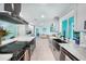 Modern kitchen featuring an island, stainless appliances, farmhouse sink, and an open design for seamless entertaining at 192 Danforth S Dr, Port Charlotte, FL 33980