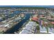 Aerial view showcasing waterfront property with dock, canal access and boat parking at 2521 W Marion Ave # 912, Punta Gorda, FL 33950