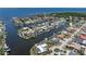 Aerial view highlighting waterfront property with convenient canal access at 259 Fields Ter, Port Charlotte, FL 33952