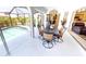 Outdoor patio area with dining furniture and a view of the backyard pool at 7148 N Blue Sage, Punta Gorda, FL 33955