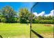 Well maintained backyard featuring lush lawn, mature trees, and an open, screened lanai at 11666 Parrotfish St, Venice, FL 34292