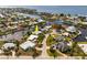 Aerial view of waterfront homes and canals in a scenic coastal neighborhood at 155 Donna Ct, Punta Gorda, FL 33950
