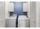 Convenient laundry area with washer, dryer, and storage cabinets for efficient home management at 19468 Edgewater Dr, Port Charlotte, FL 33948